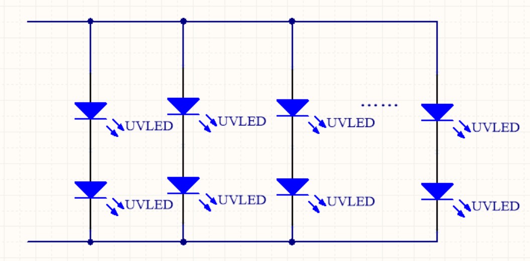 UVLED燈珠混聯(lián)示意圖